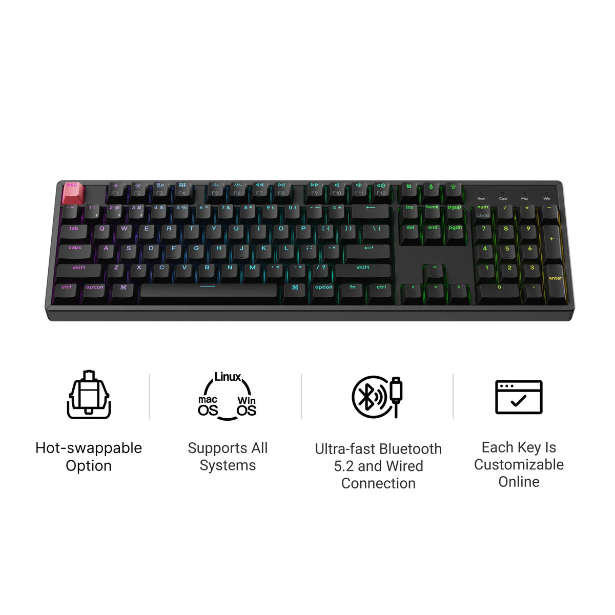 Keychron K10 QMK Wireless Mechanical Keyboard (Version 2)