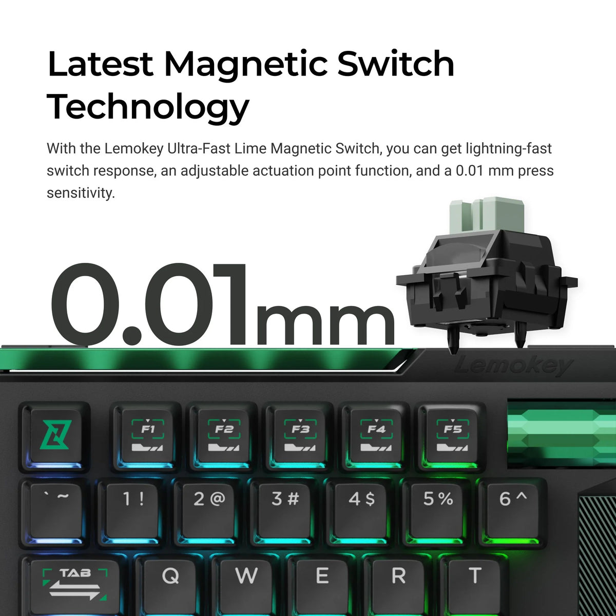 Lemokey L0 HE One Handed Magnetic Switch Gaming Keyboard