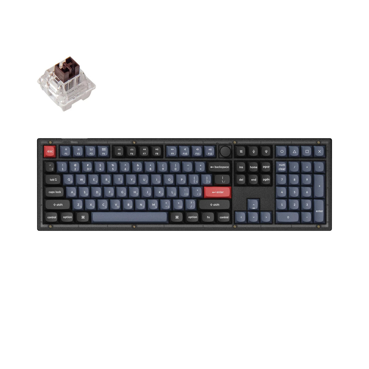Keychron V6 QMK Custom Mechanical Keyboard Russian Layout