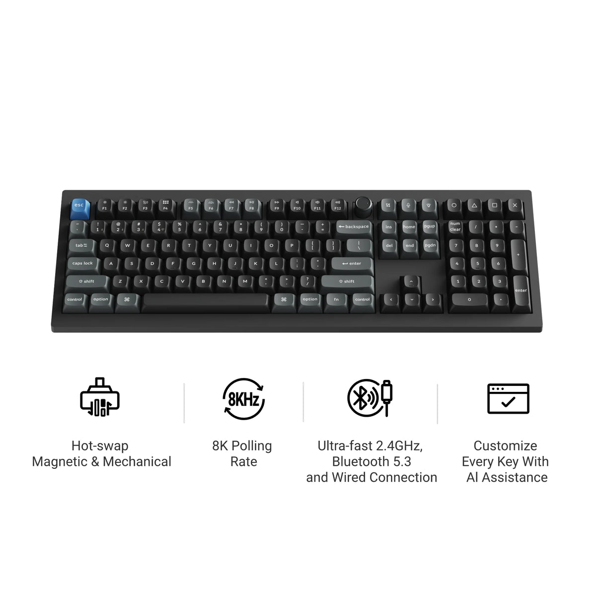 Keychron V6 Ultra Hybrid 8K Wireless Magnetic & Mechanical Keyboard